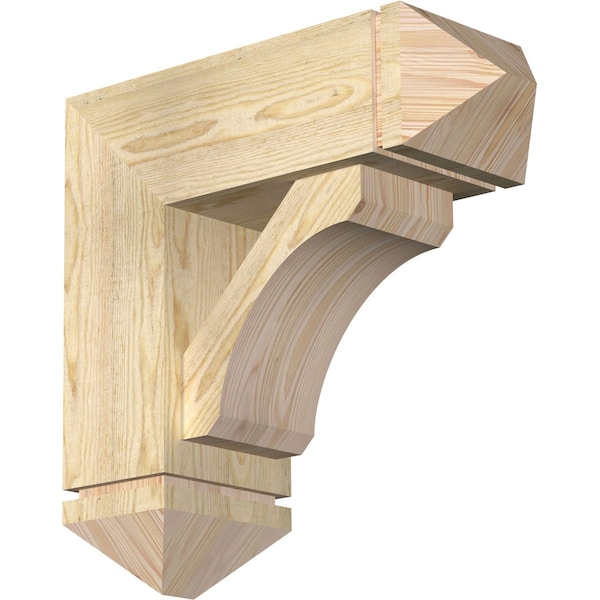Ekena Millwork Legacy Arts and Crafts Rough Sawn Bracket w/ Offset Brace, Douglas Fir, 8"W x 22"D x 22"H BKT0806X22X22LEC03RDF - main